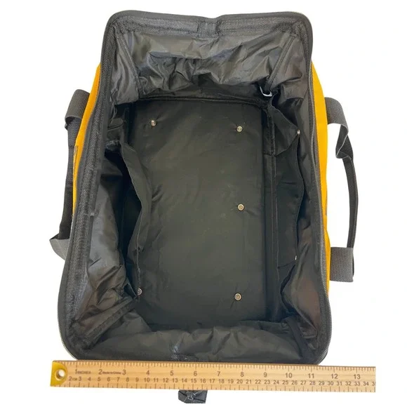 DEWALT 20 Inch Heavy Duty Tool Bag Yellow Black Wide Mouth Storage Organizer - Picture 5 of 11